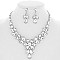 Unique Teardrop Crystal Rhinestone Necklace with Earring Set