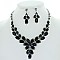 Unique Teardrop Crystal Rhinestone Necklace with Earring Set