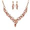 Dazzling Crystal Rhinestone V-shape Necklace Earring Set