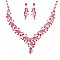 Dazzling Crystal Rhinestone V-shape Necklace Earring Set