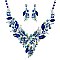 Classic Crystal Leaves and Petals V-shape Necklace Earring Set