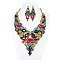 COLORED CRYSTAL TEARDROP STATEMENT NECKLACE SET