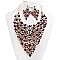 Large Bib Style RHINESTONE NECKLACE with Matching Earrings Set MEZ7056