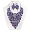 Large Bib Style RHINESTONE NECKLACE with Matching Earrings Set MEZ7056