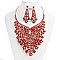 Large Symmetric Flower Branches Bib Style RHINESTONE NECKLACE SET MEZ7057