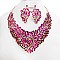 TRENDY CRYSTAL TEARDROP NECKLACE SET SLNBY7065