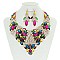 TRENDY FANCY DIAMOND BIB NECKLACE SET SLNBY7134