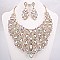 FASHIONABLE OVAL GEM BIB NECKLACE SET SLNBY7136
