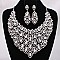 FASHIONABLE OVAL GEM BIB NECKLACE SET SLNBY7136
