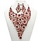 TRENDY FLOWER THEME RHINESTONE NECKLACE SET SLNBY7404