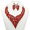 TRENDY RHINESTONE V SHAPE STATEMENT NECKLACE SET SLNBY7412