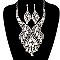 FASHIONABLE GEM CLUSTER RHINESTONE NECKLACE SET SLNBY7572