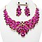 FASHIONABLE RHINESTONE EVENING STATEMENT NECKLACE SET SLNBY7580