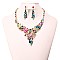 FASHIONABLE SWIRL BIB NECKLACE SET W/ RHINESTONE SLNBY7840