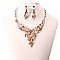 FASHIONABLE SWIRL BIB NECKLACE SET W/ RHINESTONE SLNBY7840