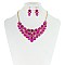 TRENDY V SHAPE GEM NECKLACE SET