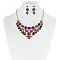 TRENDY V SHAPE GEM NECKLACE SET