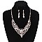 FASHIONABLE STONE EVENING NECKLACE SET