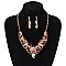 FASHIONABLE STONE EVENING NECKLACE SET