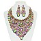 STONE PEACOCK  EVENING NECKLACE SET