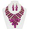 TRENDY ELEGANT STONE BIB NECKLACE/ER SET