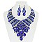 TRENDY ELEGANT STONE BIB NECKLACE/ER SET