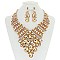 TRENDY ELEGANT STONE BIB NECKLACE/ER SET