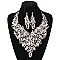 Stones And Pearls Heavy Knit Bib RHINESTONE NECKLACE SET