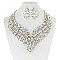 FASHIONABLE FEATHER RHINESTONE NECKLACE SET W/ GEMS SLNBY7853