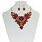 TRENDY RHINESTONE NECKLACE SET W/GEMS SLNBY7855