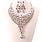 Teardrops Style Bib RHINESTONE NECKLACE With Earrings Set