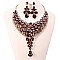 Teardrops Style Bib RHINESTONE NECKLACE With Earrings Set