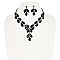 LARGE RHINESTONE WTH GEMS NECKLACE SET