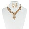 LARGE RHINESTONE WTH GEMS NECKLACE SET