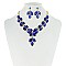 LARGE RHINESTONE WTH GEMS NECKLACE SET