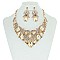 Classic Bridal Style Bib RHINESTONE NECKLACE With Matching Earrings Set MEZ8182