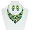 Classic Bridal Style Bib RHINESTONE NECKLACE With Matching Earrings Set MEZ8182