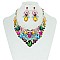 Classic Bridal Style Bib RHINESTONE NECKLACE With Matching Earrings Set MEZ8182