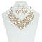 Royalty Style RHINESTONE Bib NECKLACE With Earrings Set MEZ8184