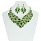 Royalty Style RHINESTONE Bib NECKLACE With Earrings Set MEZ8184