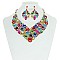 Royalty Style RHINESTONE Bib NECKLACE With Earrings Set MEZ8184