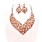 Royalty Style RHINESTONE Bib NECKLACE With Earrings Set MEZ8184