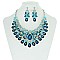 TearDrops Loops and Stones Bib RHINESTONE NECKLACE SET MEZ8186