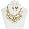 TearDrops Loops and Stones Bib RHINESTONE NECKLACE SET MEZ8186