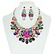TearDrops Loops and Stones Bib RHINESTONE NECKLACE SET MEZ8186
