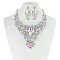 Symmetric Loops and Rhinestone Center Bib Style NECKLACE SET MEZ8187