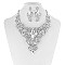 Symmetric Loops and Rhinestone Center Bib Style NECKLACE SET MEZ8187