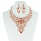 Symmetric Loops and Rhinestone Center Bib Style NECKLACE SET MEZ8187