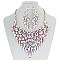 Heavy-Knit RHINESTONE Bib Style NECKLACE With Matching Earrings SET MEZ8188