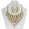 Heavy-Knit RHINESTONE Bib Style NECKLACE With Matching Earrings SET MEZ8188